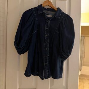 Free People Indigo Denim Shirt